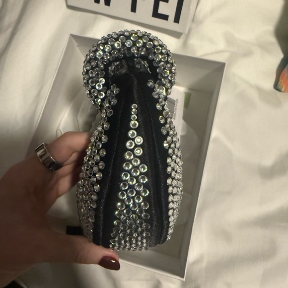 JW PEI Abacus Artificial Crystal Mini Top Handle Bag - Black - Picture 7 of 8